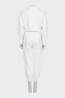 White tracksuit with a cropped jacket