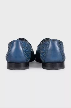 Men's blue leather shoes