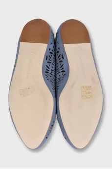 Ballet flats decorated with perforations