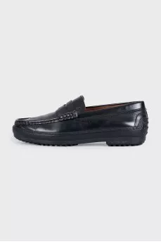 Leather loafers with high soles
