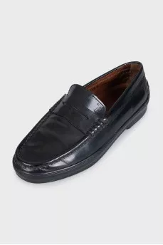 Leather loafers with high soles