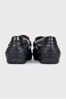Leather loafers with high soles