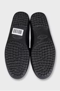 Leather loafers with high soles