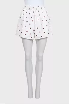White suit with printed shorts