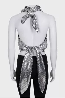 Silver backless top