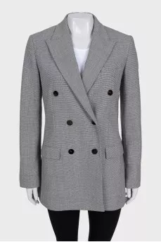 Long jacket in houndstooth print