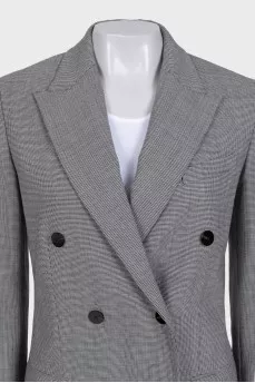 Long jacket in houndstooth print