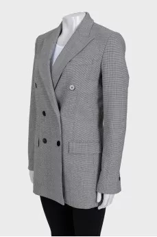 Long jacket in houndstooth print