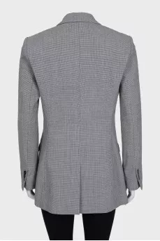 Long jacket in houndstooth print