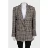 Houndstooth print button-down jacket