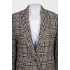 Houndstooth print button-down jacket