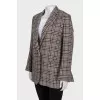 Houndstooth print button-down jacket