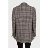 Houndstooth print button-down jacket