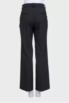 Straight-leg wool trousers with a mid-rise