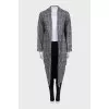 Houndstooth print pull-on coat
