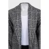 Houndstooth print pull-on coat