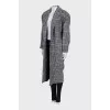 Houndstooth print pull-on coat