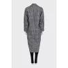 Houndstooth print pull-on coat