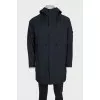 Men's black jacket with a hood