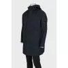 Men's black jacket with a hood