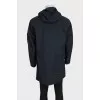 Men's black jacket with a hood