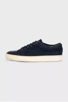 Men's dark blue suede sneakers