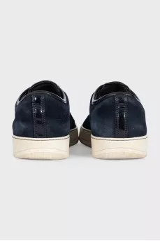 Men's dark blue suede sneakers