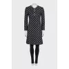 Black coat with print and hooks