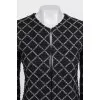 Black coat with print and hooks