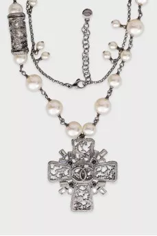 Long necklace with logo pendant