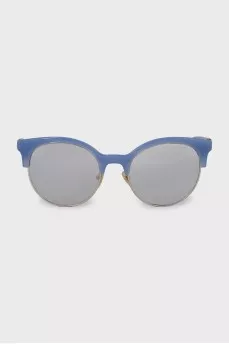 Blue frame browline sunglasses