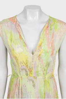 Green printed maxi dress