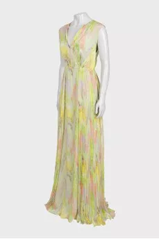 Green printed maxi dress