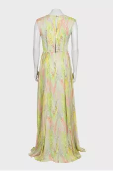 Green printed maxi dress