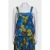 Green suit with floral print