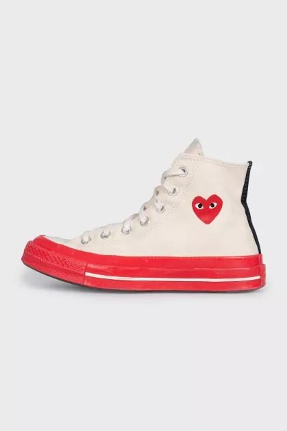 Кеди бежевого кольору Chuck 70 by Comme des Garçons Play x Converse