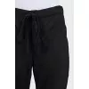 Silk black high waist trousers