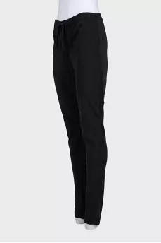 Silk black high waist trousers
