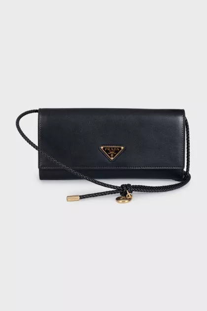 Leather mini bag with brand logo