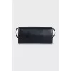 Leather mini bag with brand logo