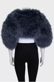 Укороченная накидка синего цвета