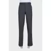 Men's gray pinstriped wool suit
