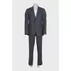 Men's gray pinstriped wool suit