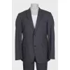 Men's gray pinstriped wool suit