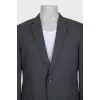 Men's gray pinstriped wool suit