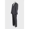 Men's gray pinstriped wool suit