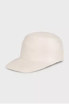 Beige cap with embroidery