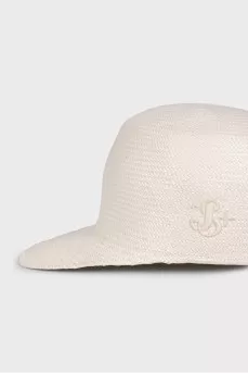 Beige cap with embroidery