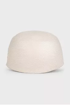 Beige cap with embroidery