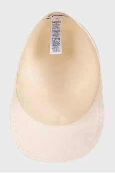 Beige cap with embroidery